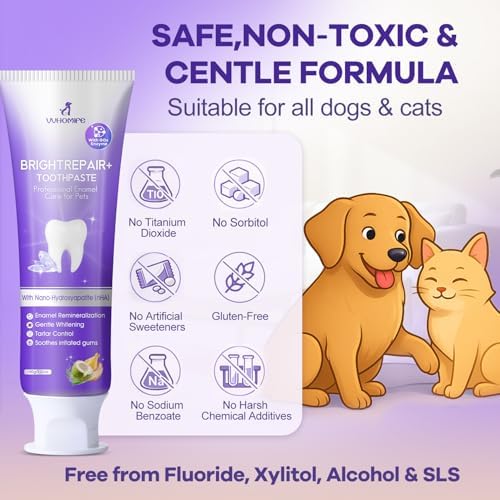 Enzymatic Dog & Cat Toothpaste with Nano-Hydroxyapatite + Medium-Soft Bristles Toothbrush