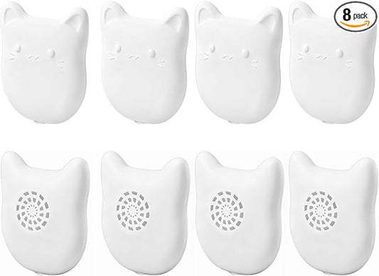 8 Pcs Deodorizer Compatible with Cumrige Fumoi Automatic Cat Litter Box | Cute Cat Shaped Design, Long-Lasting Camellia Flower Scent