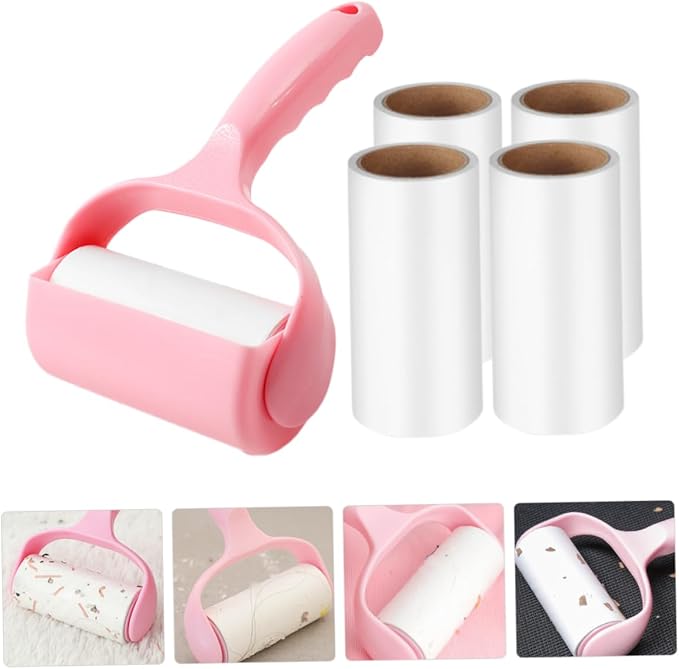 3sets Pet Lint Roller Portable Hair Removal Tool for Clothes Furniture Sticky Lint Remover for Pet Hair Includes Handle Dust Cover for Home Travel
