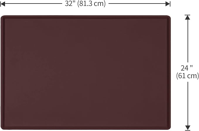 Dog Food Mat,Silicone Waterproof Food Tray,Non Slip Pet Bowl Mats Placemat,1" Raised Edge,Suitable for Most Small and Medium Sized Pets,32" x 24"