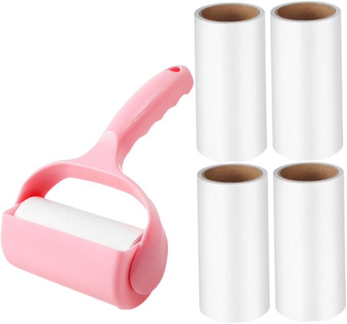 5sets Household Lint Roller for Pet Hair Removal Handle and Dust Cover Hair Cleaner for Clothes Furniture and Carpets