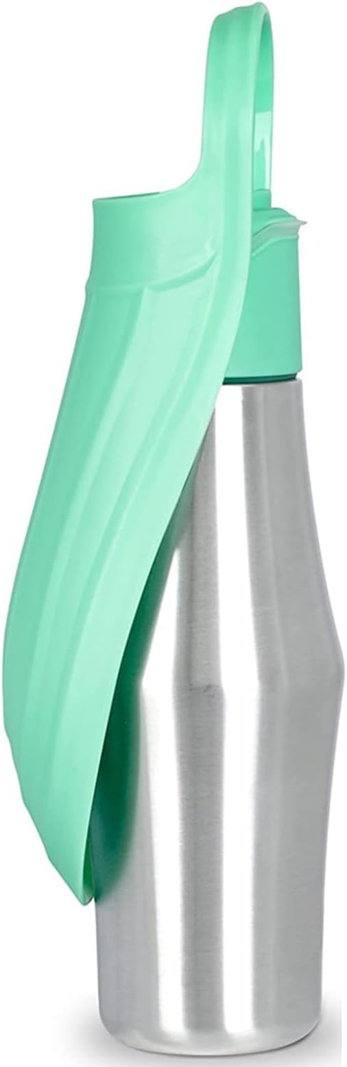 Dog Water Bottle, 27oz(750ml) Large Portable Dog Water Bottle, Dog Travel Water Bottle, Dog Water Bottle Dispenser, Stainless Steel Pet Travel Cup Outdoor Dog Water Bowl Bottle (Light Green)