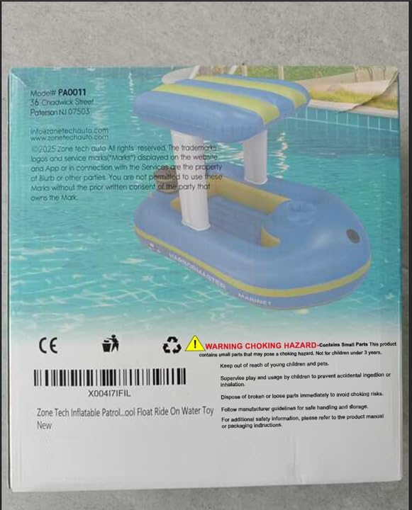 Police Boat Inflatable Pool Floats Kids, Toddler Harbor Master Police Patrol Inflatable Boat Pool Float Ride On, Fun Water Toy Squirter Pool Toy, Police & Fire Rescue Theme Pool Raft for Boys, Girl
