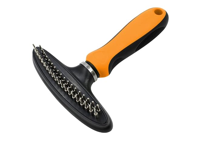 212 Main Flex Series Dual-Row Grooming Rake Pet Comb - Orange - One Size