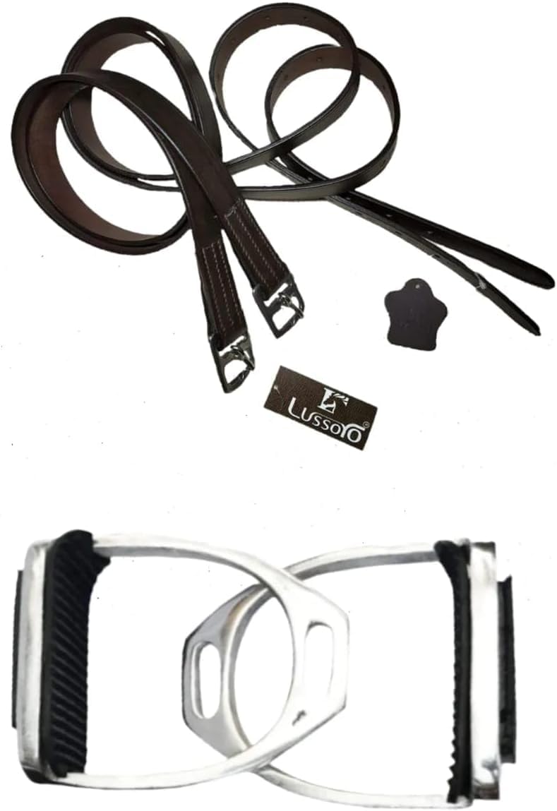 Leather English Riding Horse Saddle Starter Kit Brown Saddle Combo Pack Set of 7 pcs