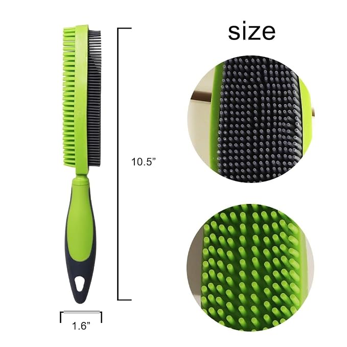 Premium Rubber Pet Hair Brush - Removes Hair from Couches & Pets' Coats