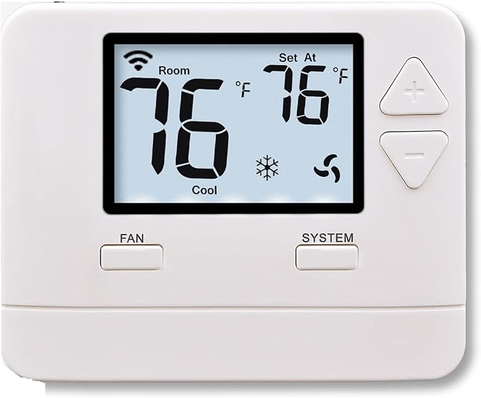 Heagstat WiFi Thermostat for Home 1 Heat/1 Cool 24V Conventional System, APP Remote Control, 7-Day Programmable, C-Wire Required