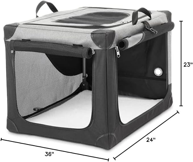 EveryYay by Petco Going Places Stow & Go Portable Canvas Dog Crate 36" L X 24" W X 23" H