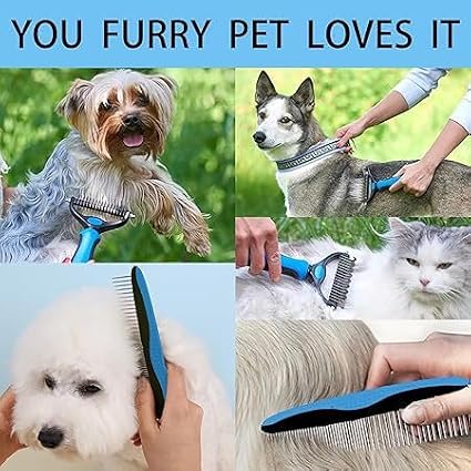 Nvroome ShdAway Professional Deshedding Tool - 2026 New Undercoat Rake Pet Brush Removes Tangles Knots (Green)