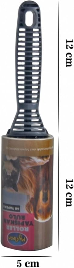 Pet Lint Roller 60 Sheets Reusable Handle for Cat and Dog Hair Removal Sticky Paper Refillable
