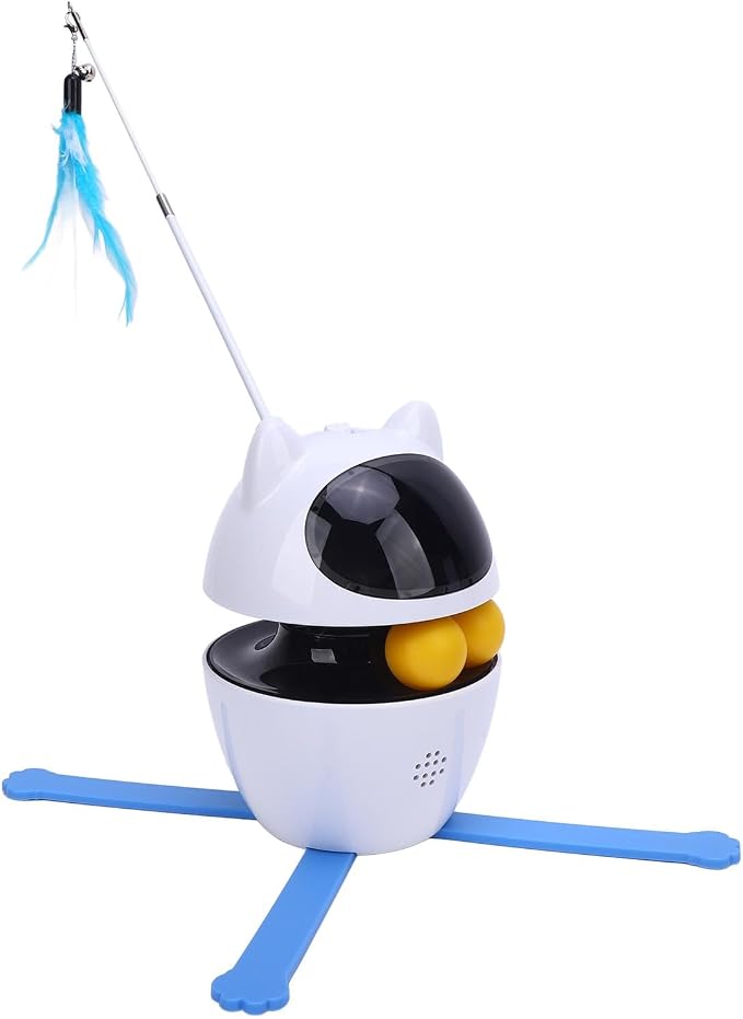 Dioche Interactive Cat Toy Smart Automatic Cat Exercise Toy with 3 Rotation Modes for Multi Homes Durable ABS Material
