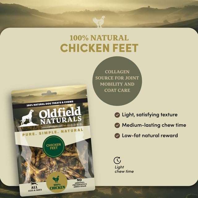 Chicken Feet Dog Treats, Dehydrated Chicken Feet for Dogs, Single Ingredient High Protein Chicken Chews, Crunchy Natural Dog Snacks for Small Medium Large Dogs, 4 lb 6 oz Bulk Bag