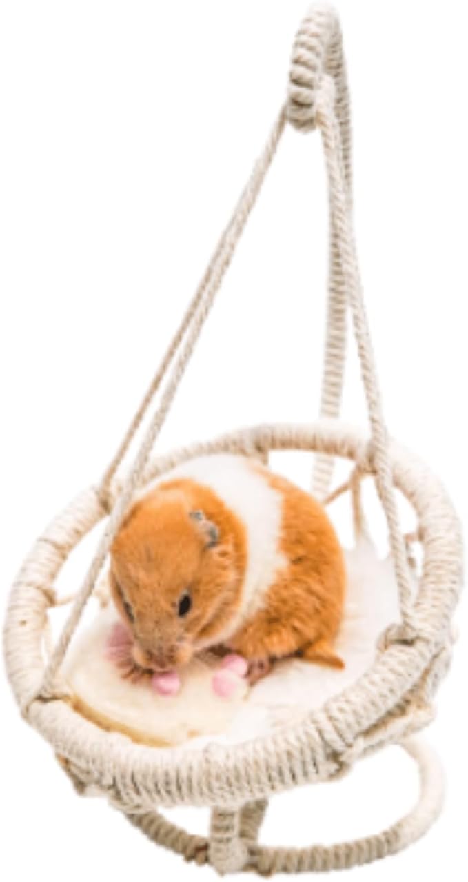 Hamster Hammock Swing Bed House Hanging Hammock Woven Swing Hamster Toys for Pets Small Animal Sugar Glider Cage Accessories