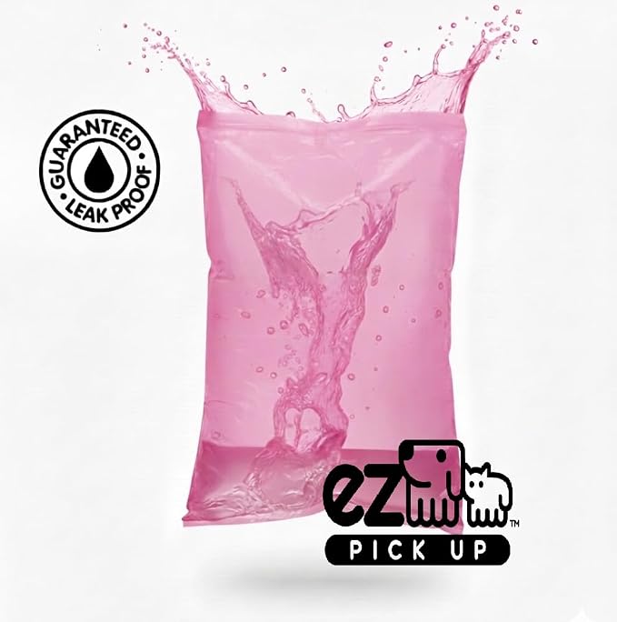 1000 Pet Waste Disposal Poop Bags EZ Pick Up Bag Pink Large Puppy Training