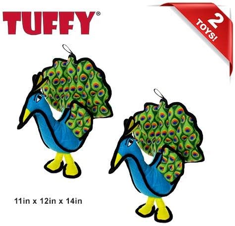 TUFFY® - 2 Pack Original : Peacock Dog Toy : : Ultra Durable Plush Toy with Multiple Layers & Reinforced Seams, Washable and Floats, Original Construction