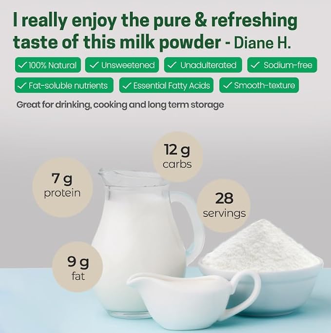 Z Natural Foods Premium Whole Milk Powder - Powdered Milk for Baking, Cooking, Drinks - Dry Milk Powder, Pasteurized, Non-GMO, Gluten-Free, Kosher-Certified, 2 lbs