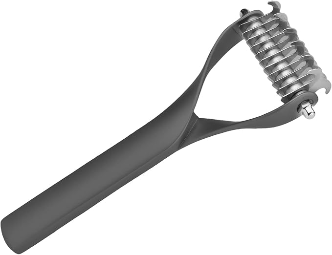 2 - Sided Pet Grooming Tool, Undercoat Rake for Dogs and Cats, Double - Headed Brush with Thinning and Dense Blades to Remove Loose Hair and Knots, Zinc Alloy Comb for Pup (Small Size)