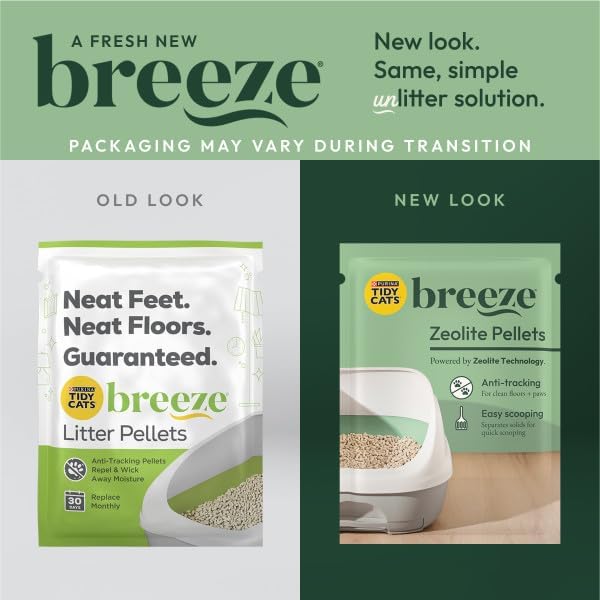 Purina Tidy Cats Breeze Pellets, 3.5 lbs (Pack of 4), Unscented, Recycled Paper, Low-tracking, 99.9% Dust-free, Multi-cat