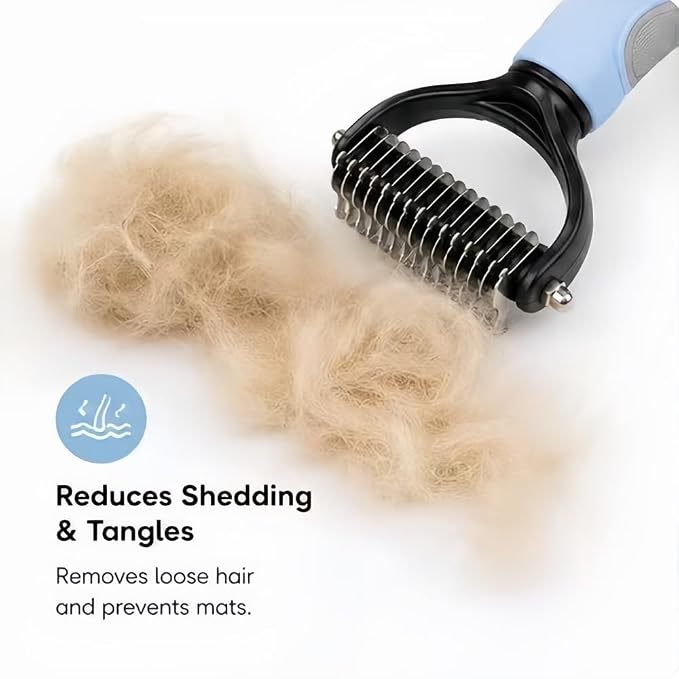 Dog Brushes Double Sided Pet Grooming Brush, 2026 New Hurtless Shedding Dematting Undercoat Rake for Dogs and Cats, Upgrade Matt Remover Detangler for Long Thick Haired Pets (1)