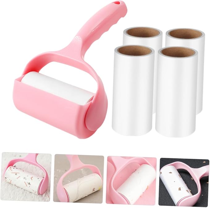 Beaupretty 4sets Portable Lint Roller for Pet Hair Removal Handy Clothes Cleaner Cover Compact and Lightweight for Home and Travel Use