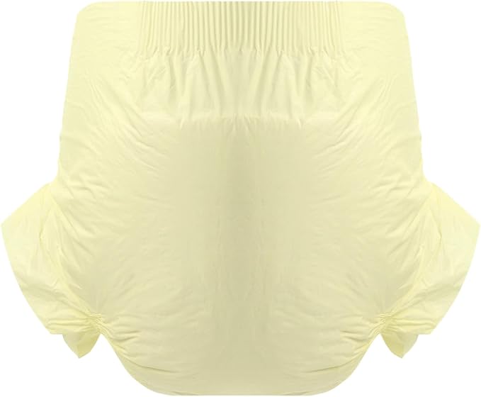 CutiePlusU Disposable Diaper Protective Underwear Absorbent Briefs Dry Surface - Yellow 10 Pieces (Large 37"-47")