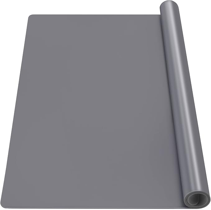 Gartful Silicone Mat Dark Gray 31.5" x 23.6" x 0.07", Large Crafts Sheet, Desk Work Pad, Countertop Protector, Heat Resistant Table Placemat, Resin Casting Molds, Nonstick