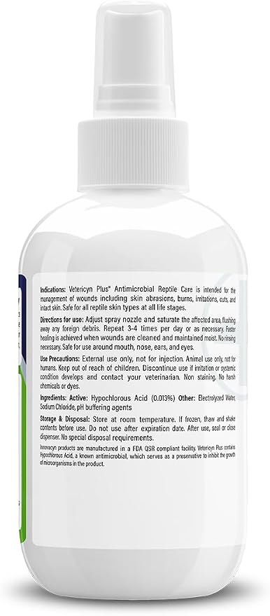 Vetericyn Plus Reptile Wound Care Spray | Reptile Skin Repair, Help Care for Reptile Wounds, Including Scale Rot, Lamp Burns, and Shedding. 3 Ounces