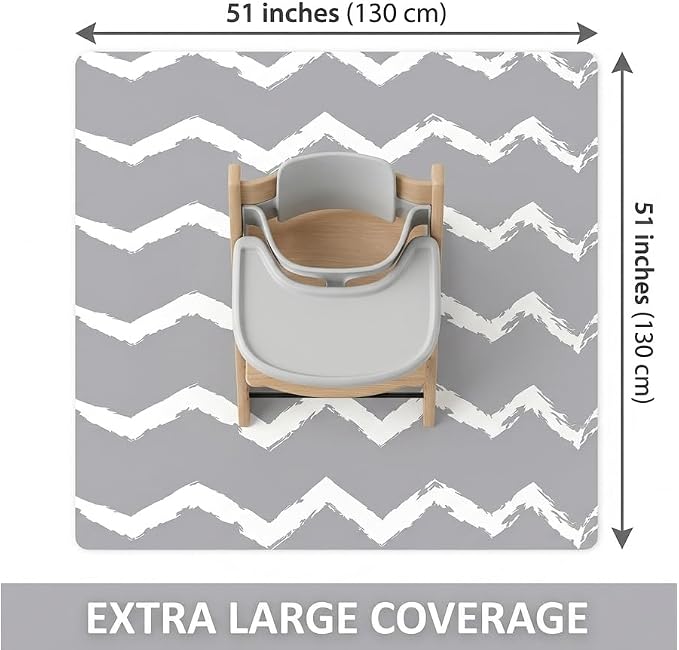 Large Splat Mat for Under High Chair/Arts/Crafts, WOMUMON Washable, Waterproof, Non Slip, Portable Floor Protector for Baby, Kids, Durable Spill, Splash Mat for Pet