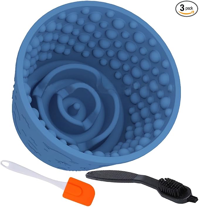 Dog Lick Bowl,Anxiety Relief Non-Slip Silicone Treat Bowl,Durable Anti-Choking Long-Lasting Enrichment Slow Feeder Licking Mat for Small Medium Large Breed,Freezable BPA Free Silicone Dishwasher Safe