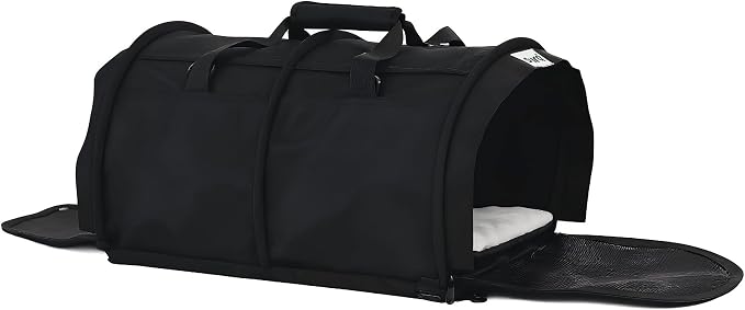 SturdiBag Pro 3.0 Pet Travel Carrier for Cats and Dogs – Soft-Sided with Safety Clips and Seatbelt Straps for Car Travel | XXL, Black