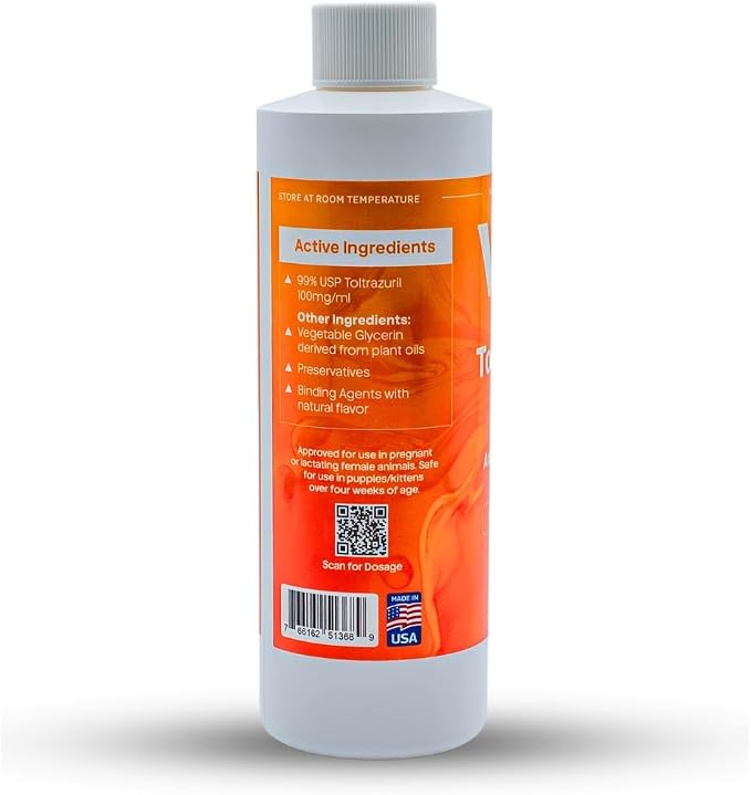 Toltrazuril 10.0% for Horses, Dogs, Cats, 240mL/8.1 Ounce, for Non-Food Chain Animals