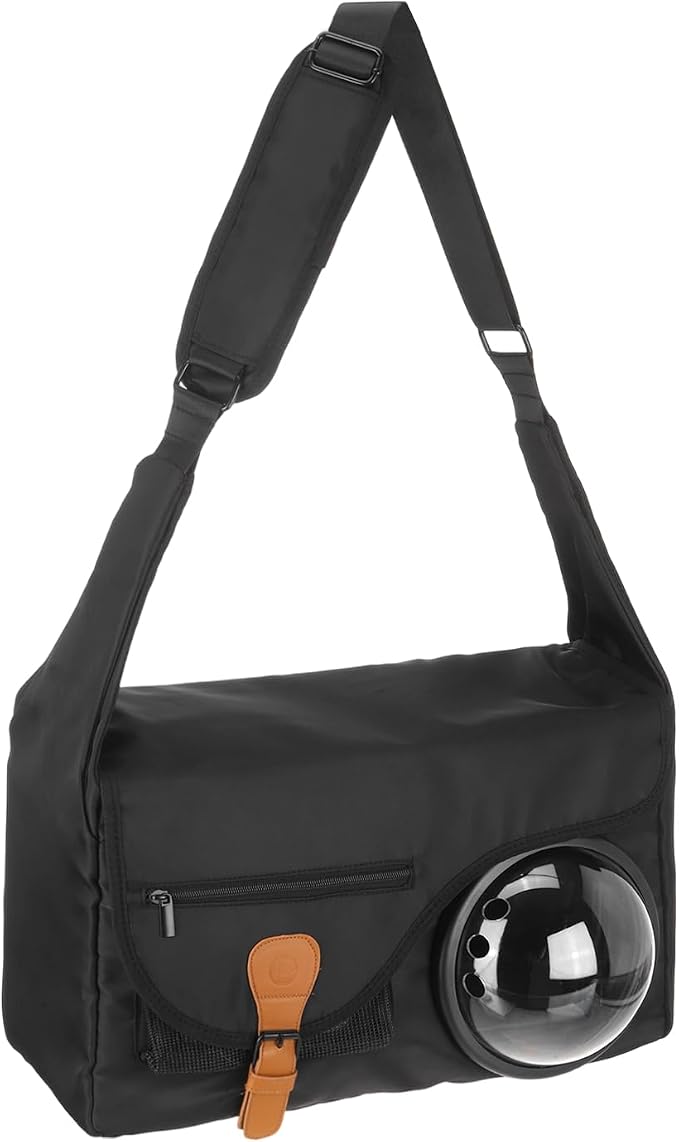 Bubble Cat Carrier, Travel Pet Carrier Soft Sided Breathable Cat Carrying Case for Kitten Small Dogs Up to 14.3 lbs (Black), Intended for Hiking/Camping/Traveling
