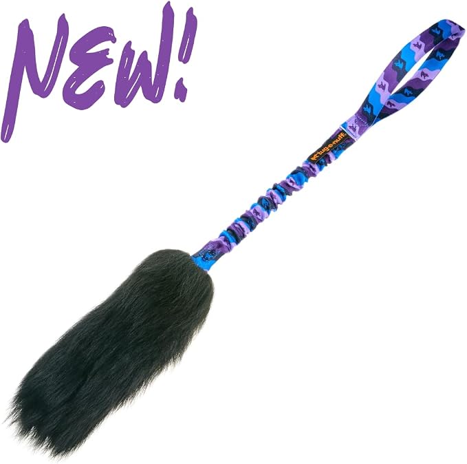 Tug-E-Nuff WondaBaa Bungee Tug Toy for Dogs for Interactive Training & Play | Soft and Responsibly-Sourced Sheepskin Bite Area | for Dogs of All Ages | Size 23 x 3 inches
