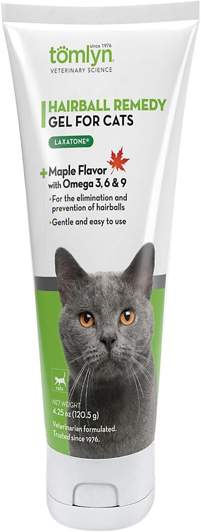 Tomlyn Laxatone Maple-Flavored Hairball Remedy Gel for Cats and Kittens, 4.25oz