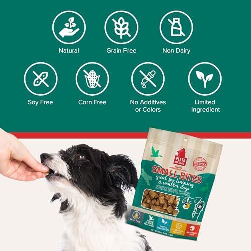 PLATO Pet Treats Small Bites - Air-Dried Training Treats for Dogs - Supports Healthy Digestion - Limited Ingredients - Duck 6oz - 2 Pack