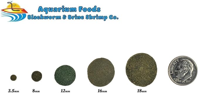 16mm - 5/8" Medium/Large Sinking Wafers of Algae, Spirulina, Veggies for All Tropical Fish, African Cichlids, Shrimp, Snails, Crabs, Catfish, Plecos..…1-lb 0.3oz Clear Bag