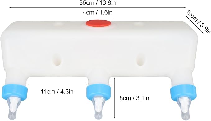 GLOGLOW 3L Goat Milk Feeder, Durable Feeding Bucket, Farm Drinking Equipment with 3 Nipples for Professional Breeders, Farmers, Pet Care Experts, Ranch Managers, Home Farm Owners
