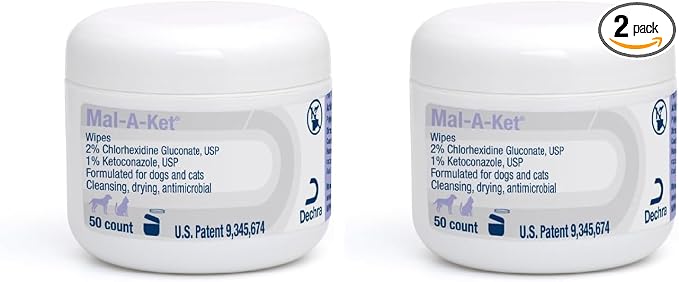 Mal-A-Ket Wipes, 2.25" Round, jar,50 Count (Pack of 2)