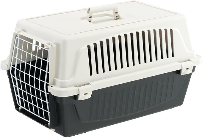 Ferplast Cat Carrier Small Dog Carrier, Secure, Practical, Easy to Clean, Durable Pet Dog/Cat Travel Box Cage up to 8 Kg. 58 x 37 x h 32 cm. Black