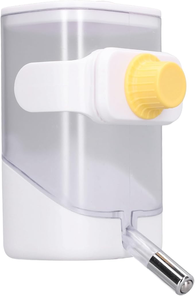 23.67oz Pet Water Feeder Bottle,Stainless Steel Cage Hanging Water Dispenser for Dogs,Cats,Hamsters,Rabbits (White)
