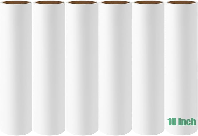 Large Lint Roller Refills 10 inch Wide Ultra Sticky Mega Roller Refills for Evercare Layers Smart Design Leo Cleaning Floor Roller for Removing Pet Hair, 6 Pack Total 360 Sheets