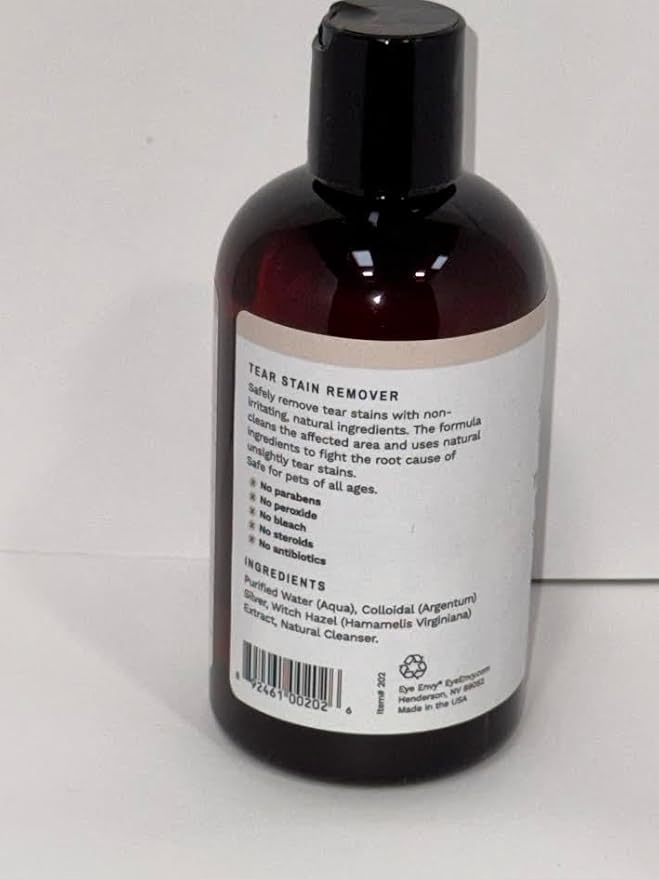 Eye Envy Tear Stain Remover Solution for Dogs. Gentle, Natural, Safe. Cleans Tear Stains. Recommended by AKC Breeders, Handlers, Groomers. 8 oz. Made in USA