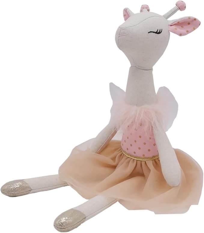Pink Giraffe Stuffed Animal,15.7" Deer Stuffed Animal with Skirt,Soft Giraffe Plush Toy Ballerina Doll,Stuffed Giraffe Toy,Safar Nursery Decor Christmas Birthday Gifts for Baby Girls