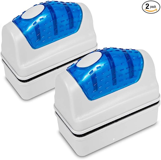 DaToo Aquarium Cleaner Fish Tank Glass Cleaner Algae Scraper Magnetic Scrubber Algae Clean Brush, 2 Pcs, 1 Yr Warranty
