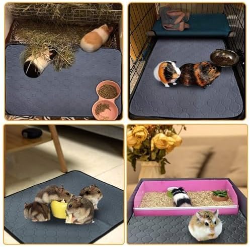 5 Pack Guinea Pig Cage Liners,Guinea Pig Fleece Cage Liners12 X 12" Super Absorbent Washable Pee Pads Reusable for Rabbit Hamster Chinchilla