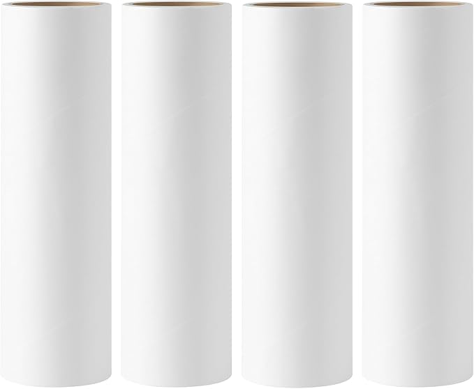 6.3 inch Large Lint Roller Refills for Pet Hair Extra Sticky Roller Refills 6.3 in Long Handle Lint Roller Replacement for Floor Carpet Couch Clothes (Pack of 4)