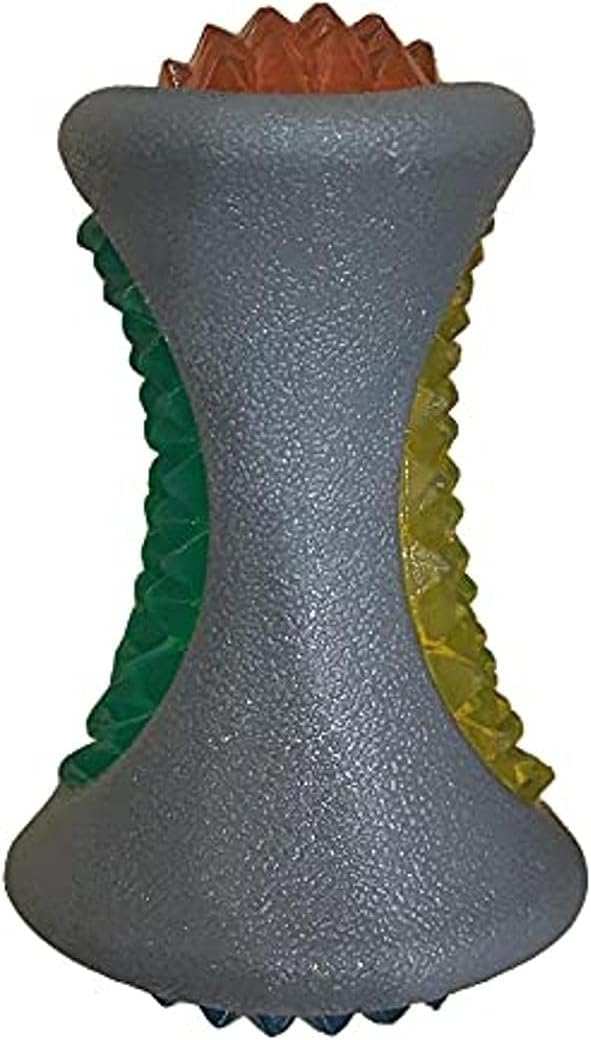 Rosewood Jolly Doggy Throw and Flash Rubber Bone Dog Toy,Grey, 13 cm