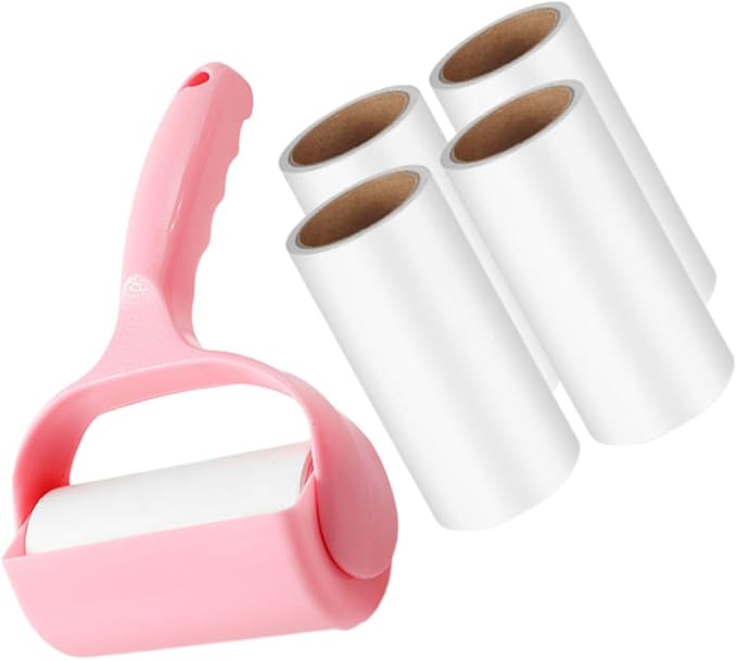 2sets Handheld Lint Roller Portable Sticky Roller for Pet Hair Removal for Clothes Furniture Car Cleaning Includes Handle and Refills
