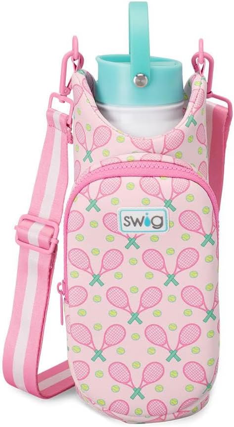 Swig Life Water Bottle Sling Bag, Water Bottle Holder with Adjustable Strap, Carrier Bag with Zippered Phone Pocket, Holds 36oz (Love All)