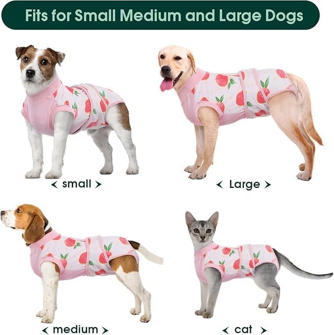 Dog Recovery Suit – Soft Bodysuit for Post-Surgery Care, Comfortable and Breathable, Alternative to Cone, for Small to Large Dogs (Pink Peach, 2XL)